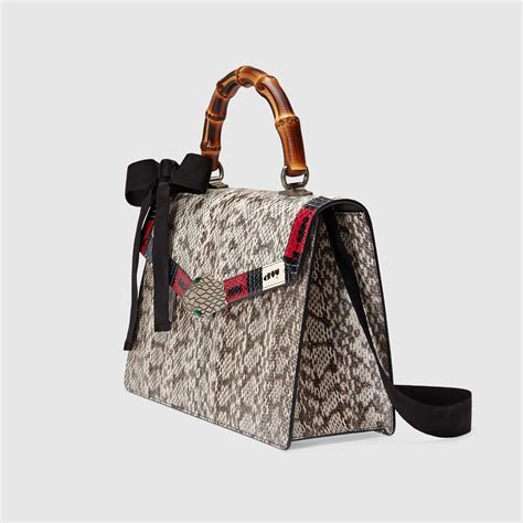 gucci lilith leather top handle bag|GUCCI Calfskin Snakeskin Medium Lilith Top Handle Bag.